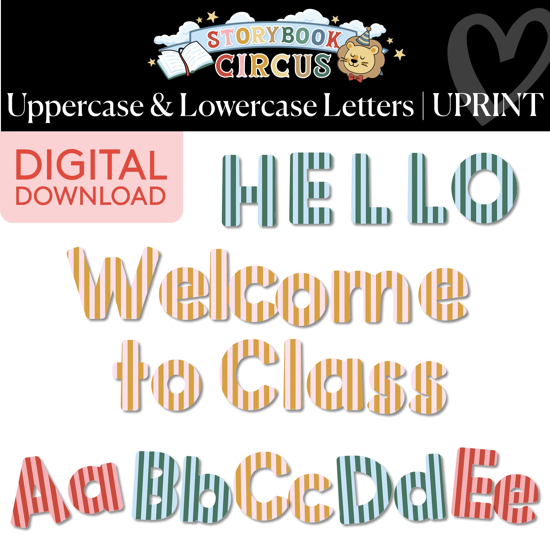 Printable Vintage Uppercase & Lowercase Letters | Storybook Circus