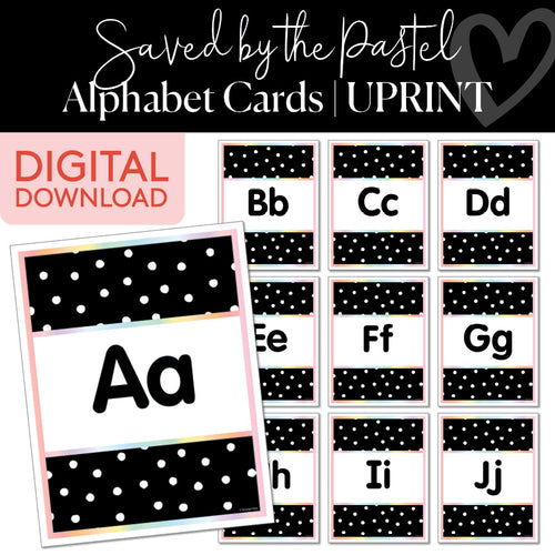 Saved By The Pastel Alphabet Cards UPRINT 