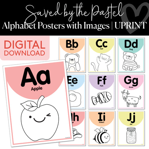 Saved By The Pastel Alphabet Posters with Images UPRINT 