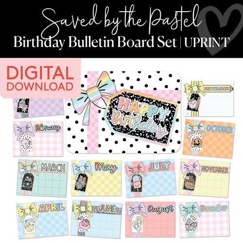 Saved By The Pastel Birthday Bulletin Board Set UPRINT 