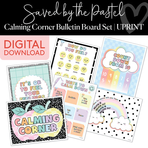 Saved By The Pastel Calming Corner Bulletin Board Set UPRINT 