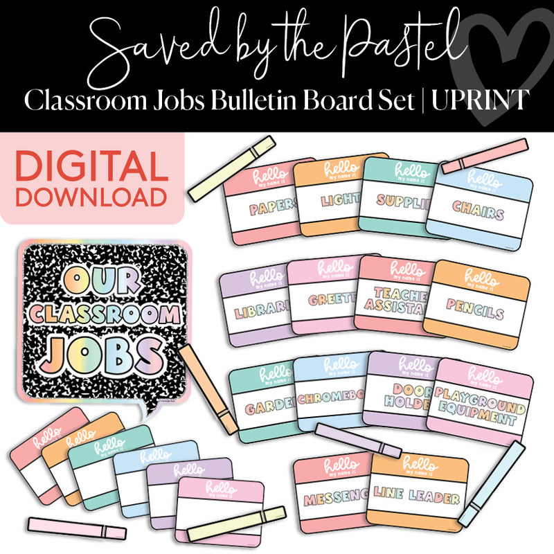 Saved By The Pastel Classroom Jobs Bulletin Board Set UPRINT 