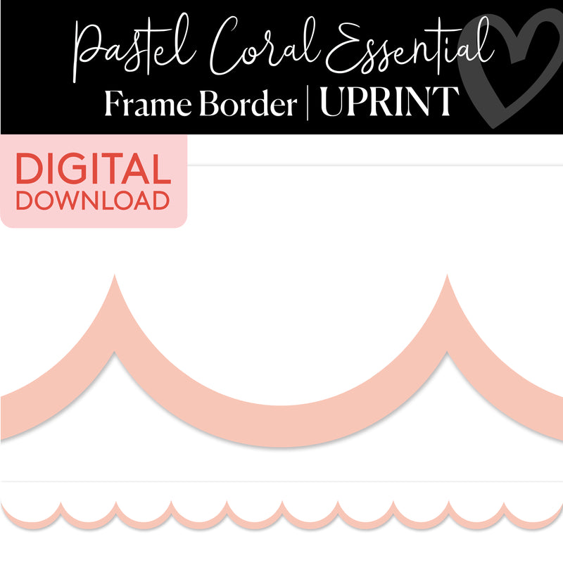 Pastel Coral | Bulletin Board Borders | Printable Classroom Decor | Schoolgirl Style
