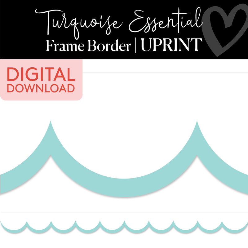 Pastel Turquoise | Bulletin Board Borders | Printable Classroom Decor | Schoolgirl Style