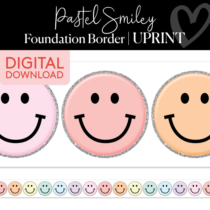 Pastel Smiley | Bulletin Board Borders | Printable Classroom Decor | Schoolgirl Style