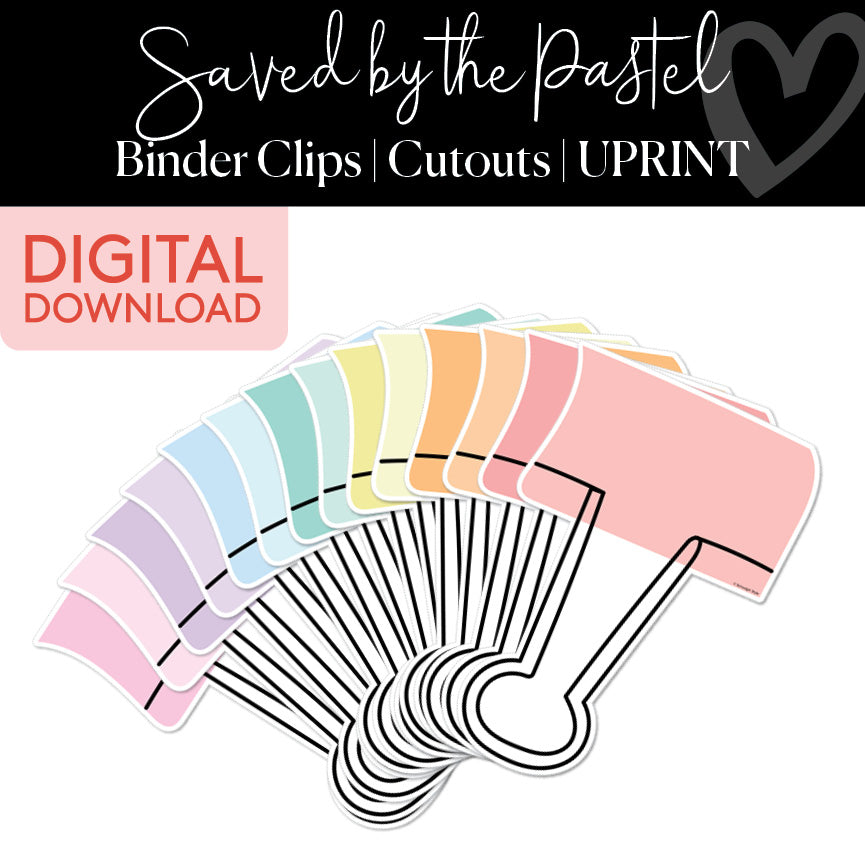 Binder Clips | Classroom Cutouts | Saved By The Pastel | Printable Cla ...