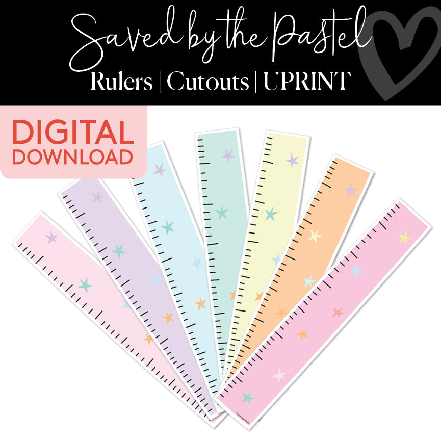Printable Rulers Bulletin Board Cutouts | Saved By The Pastel ...