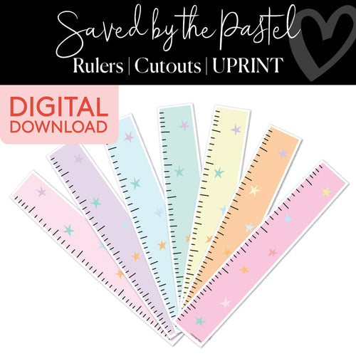 Saved By The Pastel Ruler Cutouts UPRINT 
