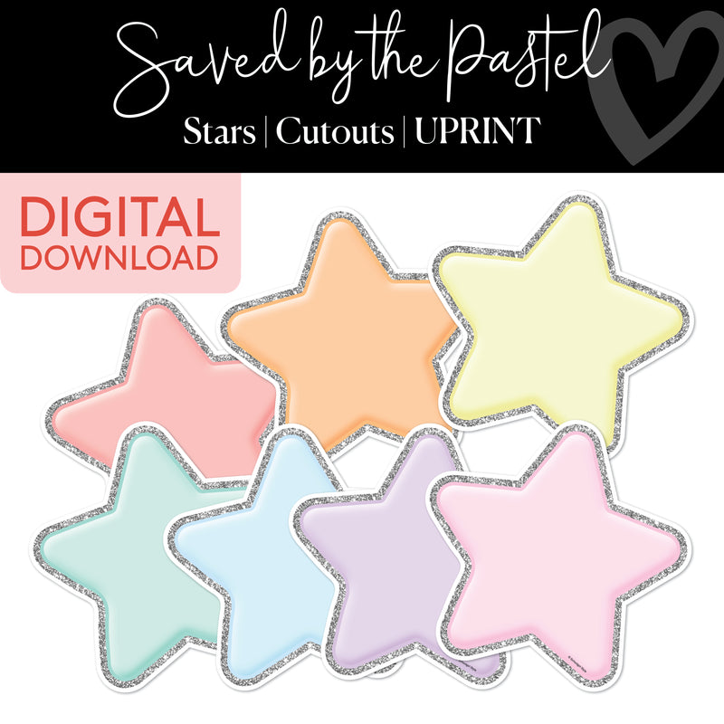 Saved By The Pastel UPRINT Stars Cutouts