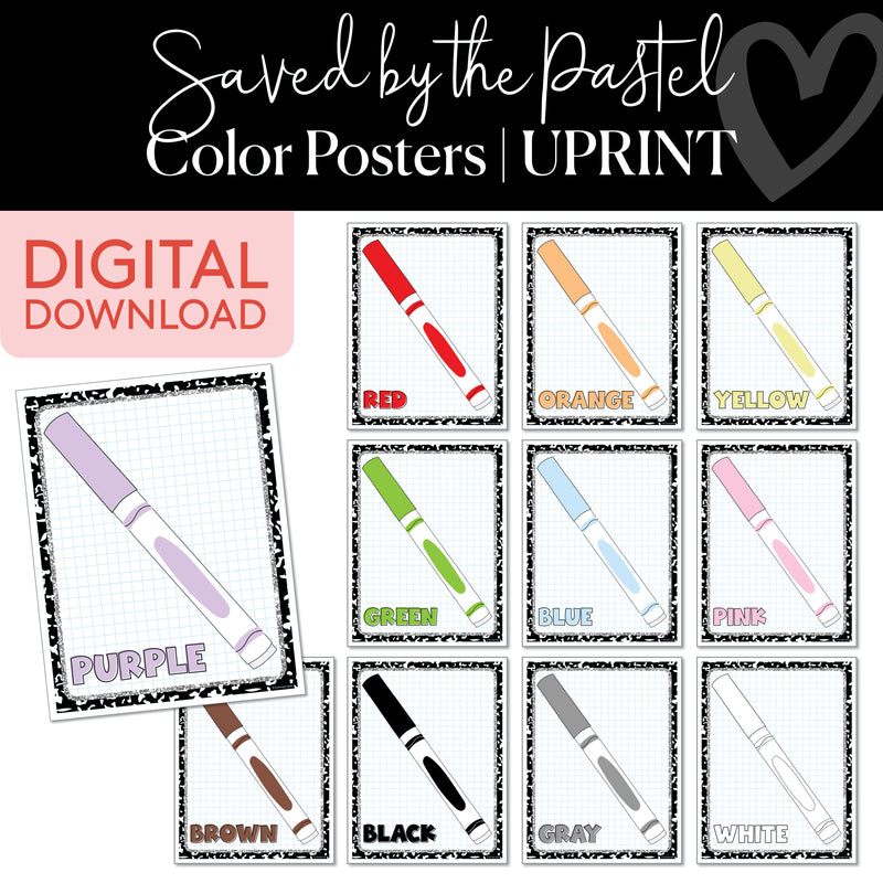 Color Posters | Saved By The Pastel | Printable Classroom Decor | Schoolgirl Style (Copy)
