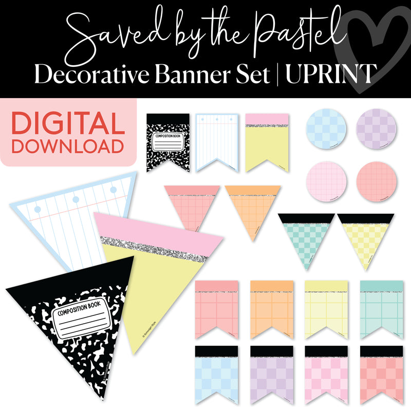 Saved By The Pastel Decorative Banner Set Printable