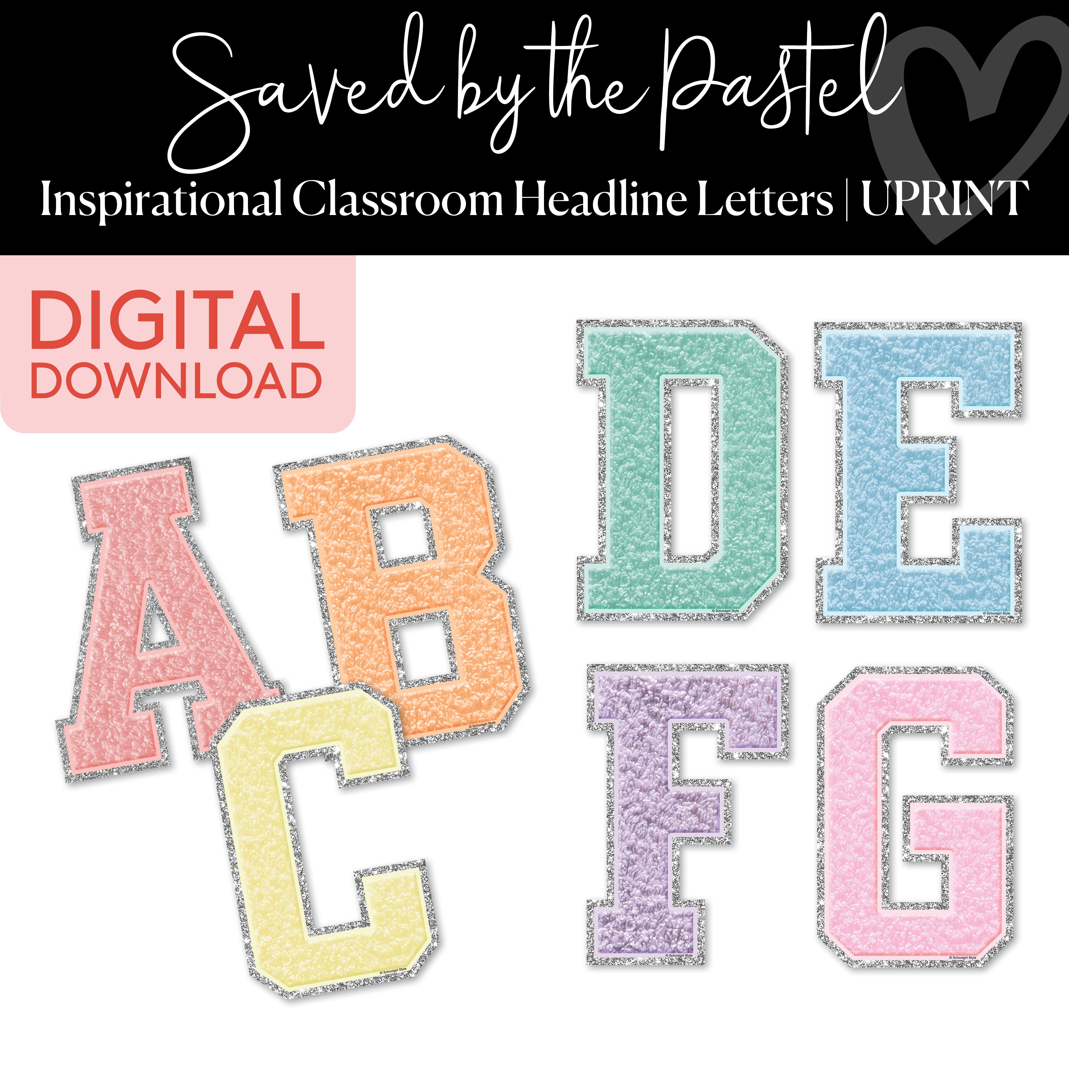 Printable Patch Bulletin Board Letters | Saved By The Pastel ...