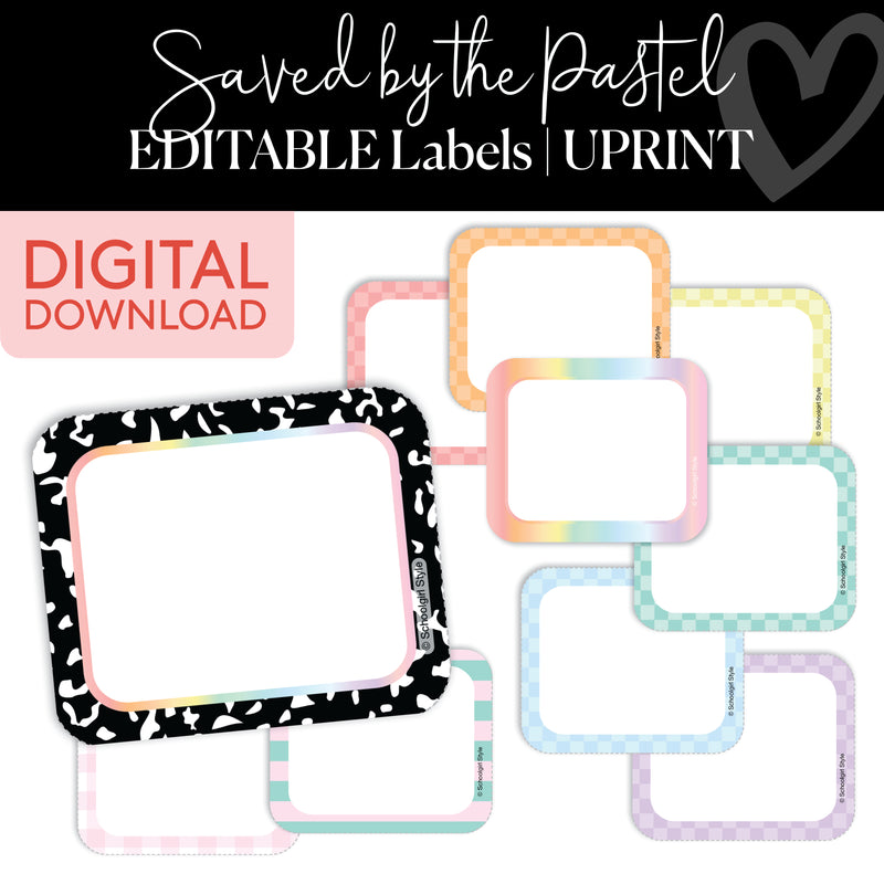 Classroom Labels | Saved By The Pastel | Printable Classroom Decor | Schoolgirl Style