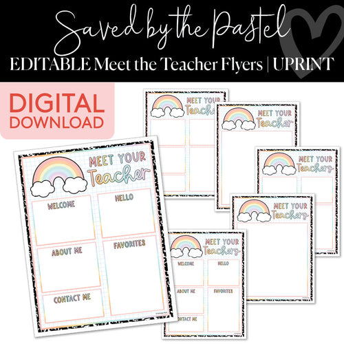 Saved By The Pastel Editable Meet The Teacher Flyers