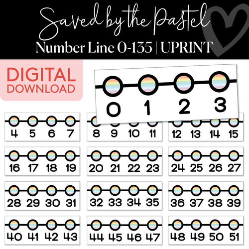 Save By The Pastel UPRINT Number Line 