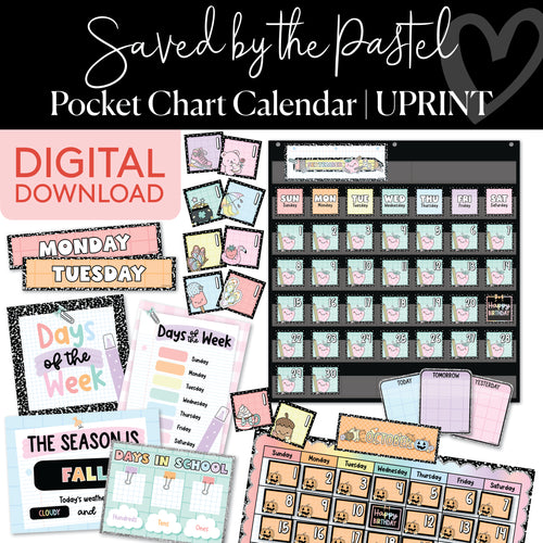Saved By The Pastel Pocket Chart Calendar UPRINT 
