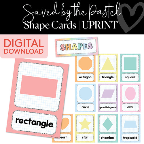 Saved By The Pastel Shape Cards UPRINT 