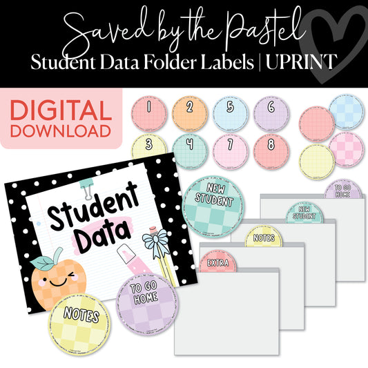 Saved By The Pastel Student Data Folder Labels UPRINT 