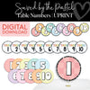 Saved By The Pastel Table Numbers UPRINT 