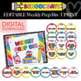 Load image into Gallery viewer, Printable Rainbow Weekly Prep Bin | School Days
