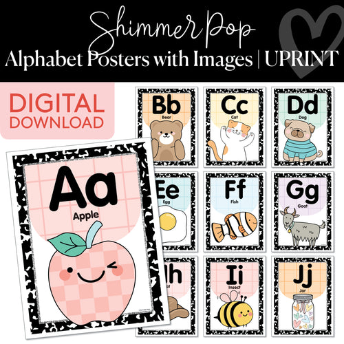 Shimmer Pop Alphabet Posters with Images UPRINT 