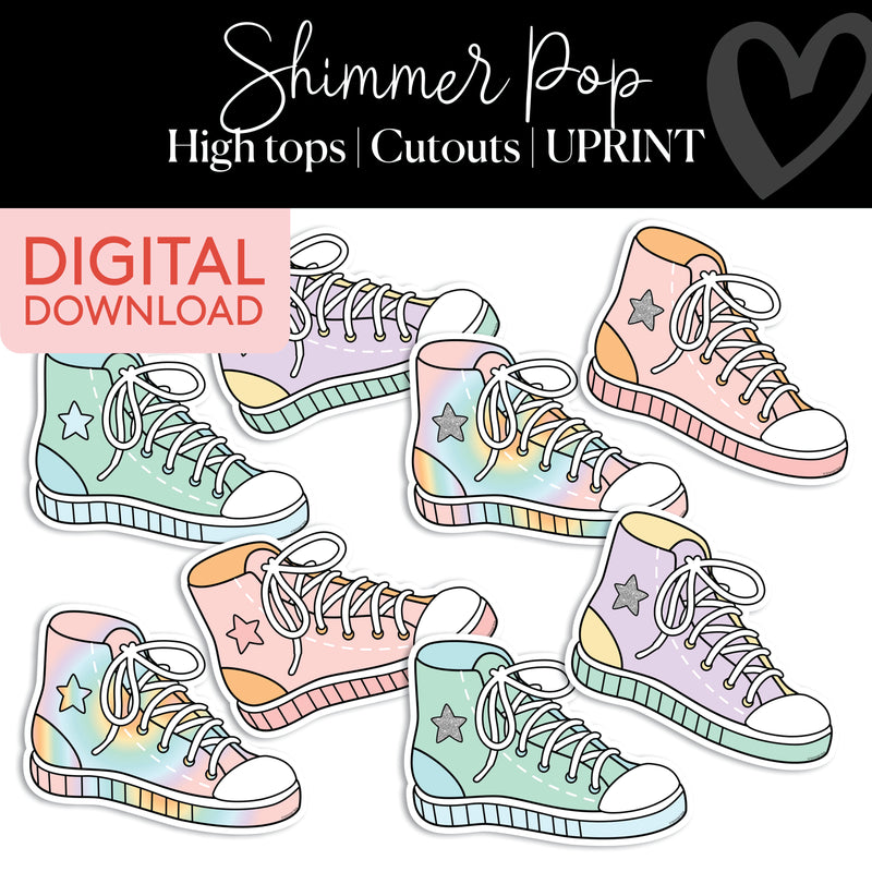 High Tops | Classroom Cut Outs | Shimmer Pop | Printable Classroom Decor | Schoolgirl Style