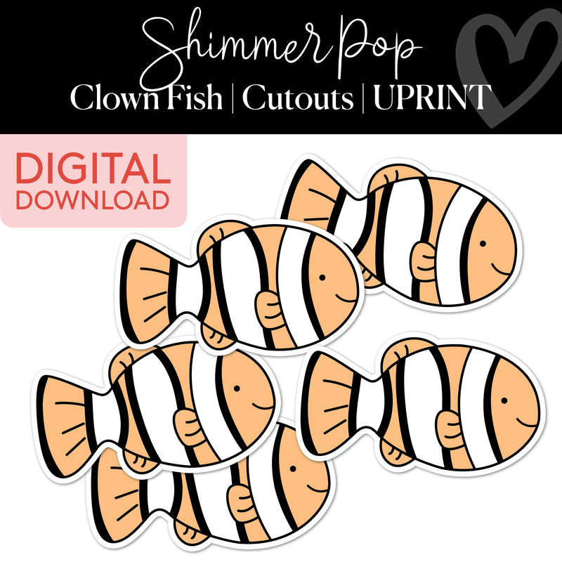 Fish | Classroom Cut Outs | Shimmer Pop | Printable Classroom Decor | Schoolgirl Style