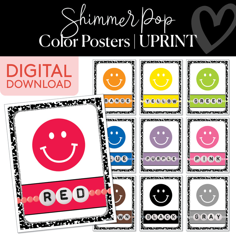 Color Posters | Shimmer Pop | Printable Classroom Decor | Schoolgirl Style