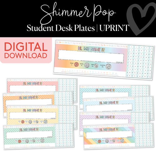 Shimmer Pop Student Desk Plates UPRINT 
