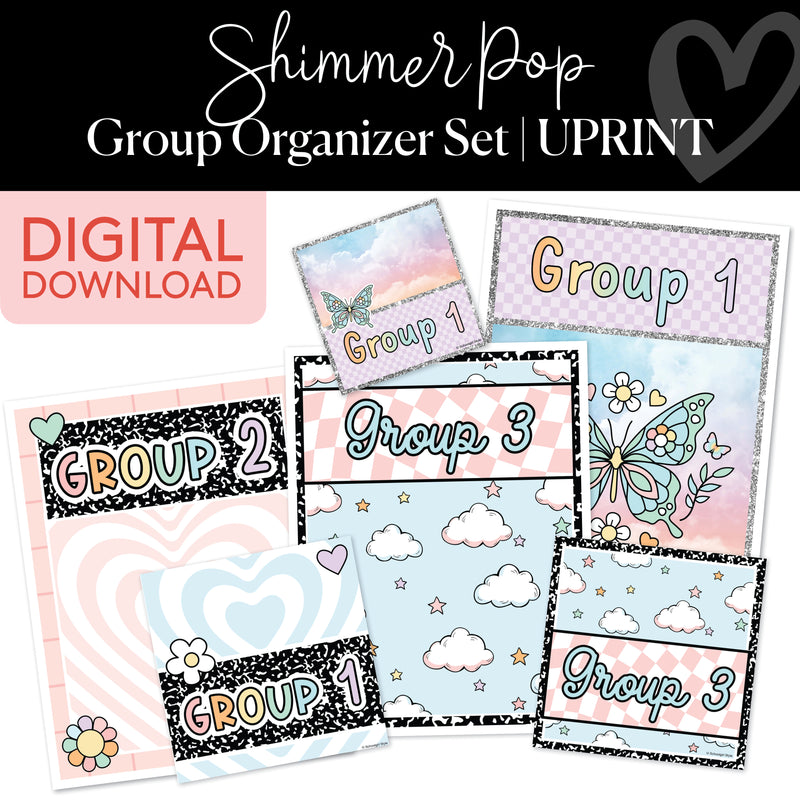 Group Organizer Set | Shimmer Pop | Printable Classroom Decor | Schoolgirl Style