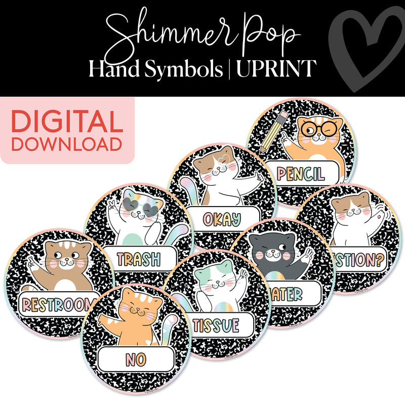 Hands Symbols | Shimmer Pop | Printable Classroom Decor | Schoolgirl Style