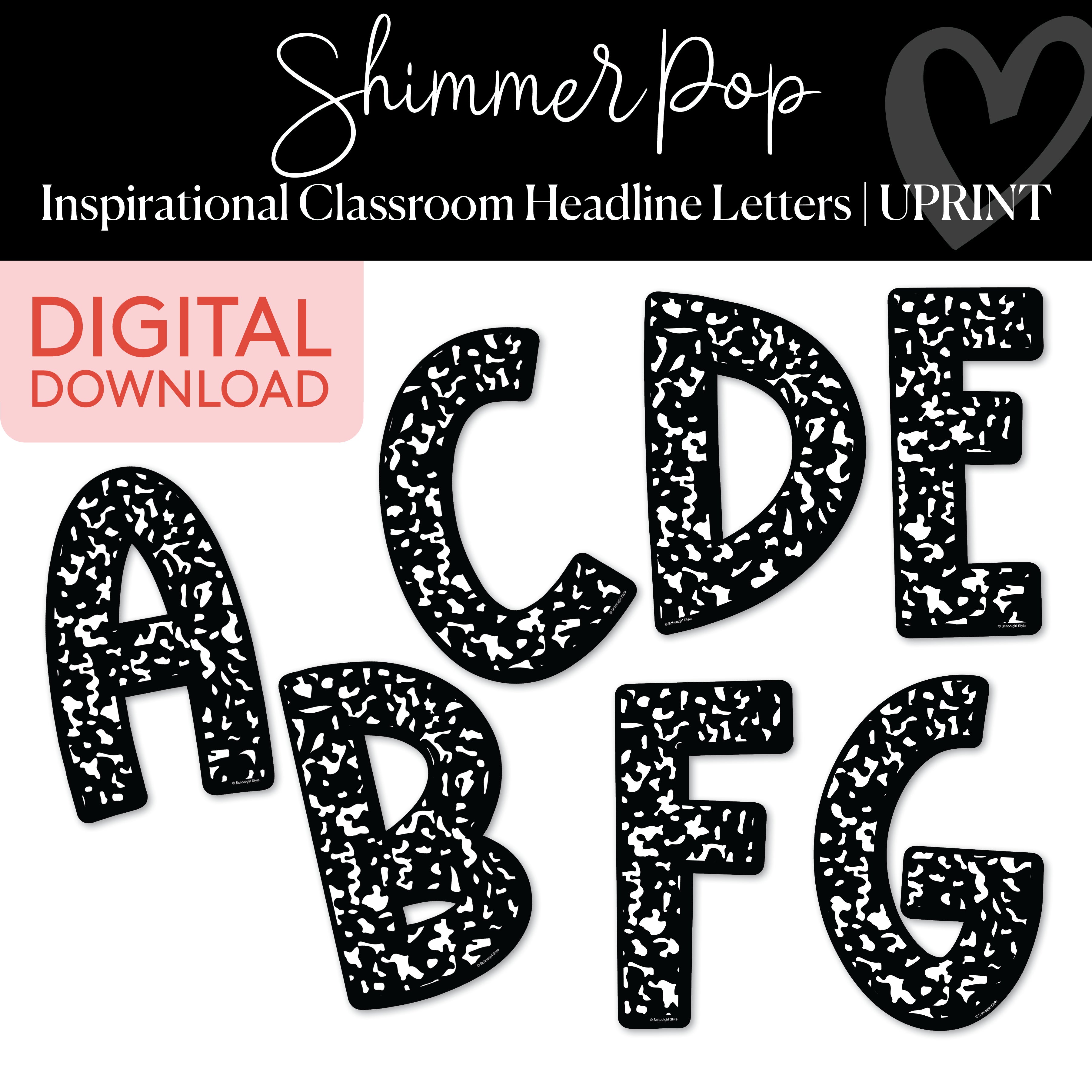 Composition Letters | Inspirational Classroom Headline | Shimmer Pop ...