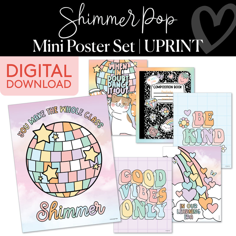 Classroom Posters | Shimmer Pop | Printable Classroom Decor | Schoolgirl Style