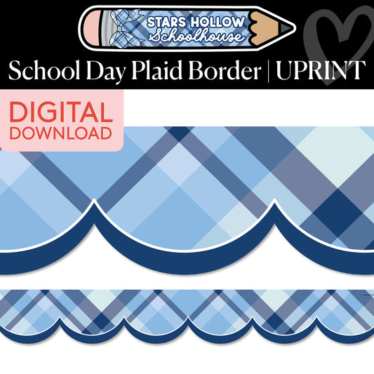 Printable Cozy School Day Plaid Border | Stars Hollow Schoolhouse