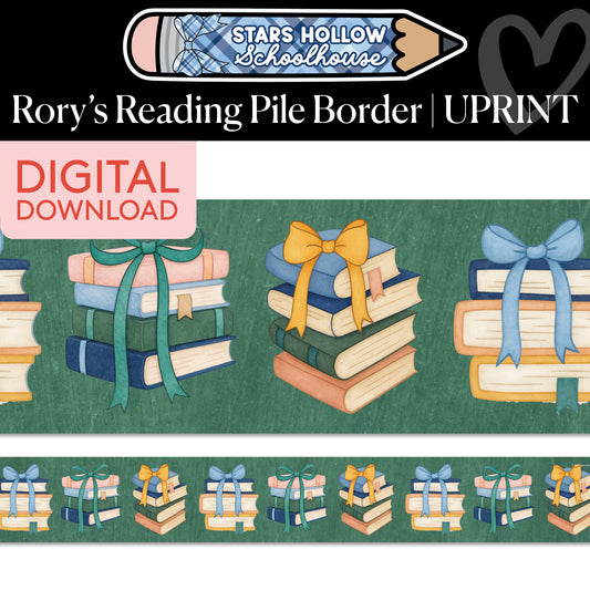 Printable Cozy Rory's Reading Pile Border | Stars Hollow Schoolhouse