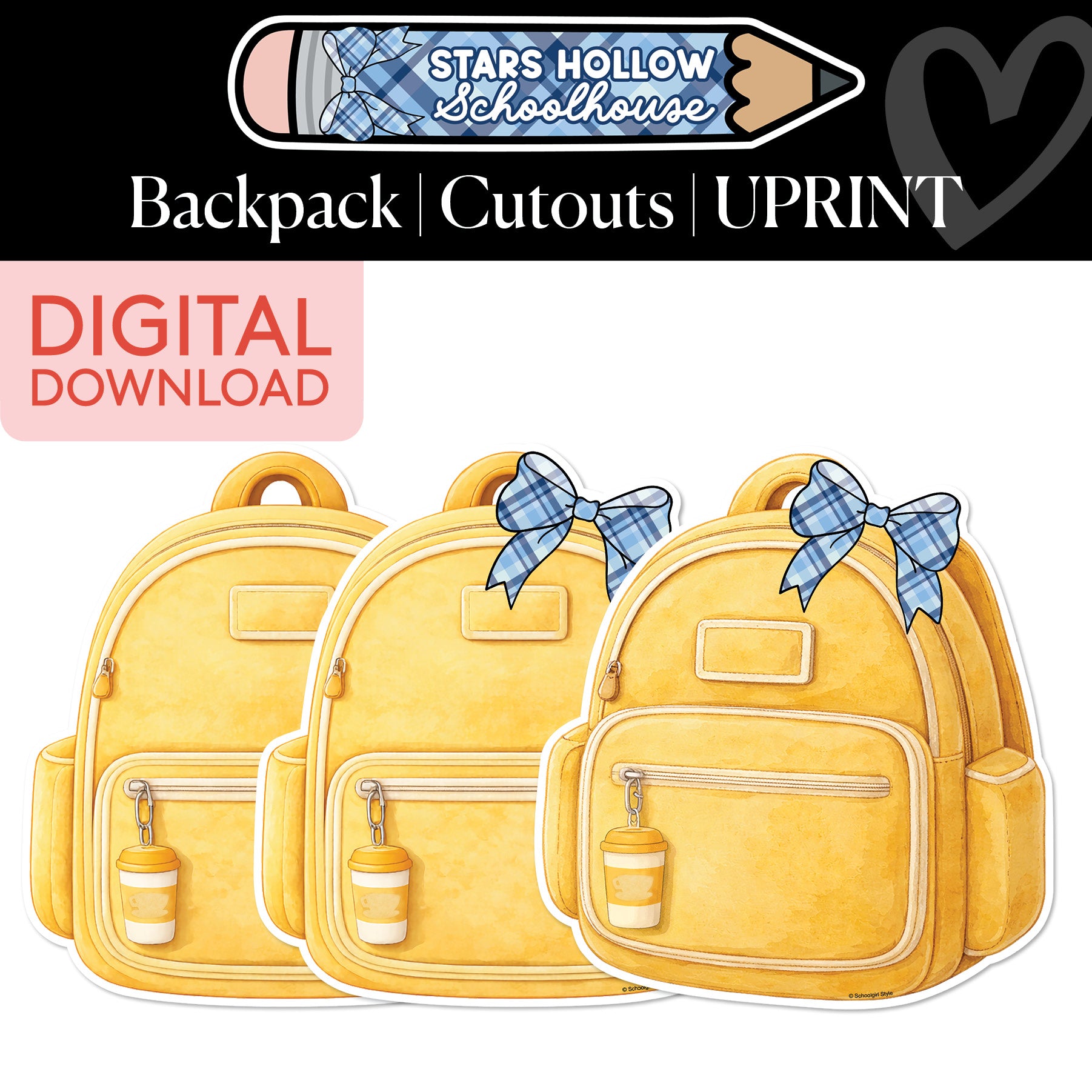 Printable Cozy Backpack Cutouts | Stars Hollow Schoolhouse