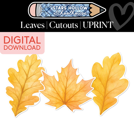 Printable Cozy Leaves Cutouts | Stars Hollow Schoolhouse