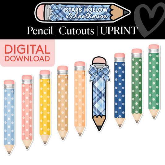 Printable Cozy Pencil Cutouts | Stars Hollow Schoolhouse