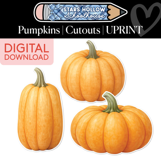 Printable Cozy Pumpkins Cutouts | Stars Hollow Schoolhouse