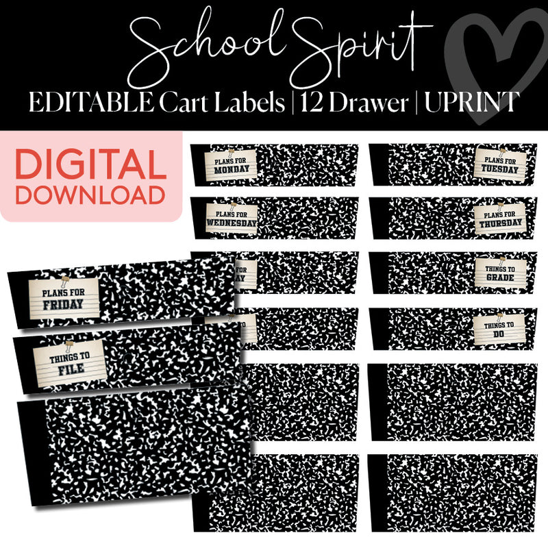 Classroom Cart Labels | School Spirit | Printable Classroom Decor | Schoolgirl Style