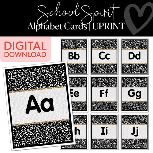 School Spirit Alphabet Cards UPRINT 