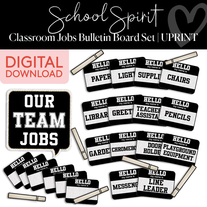 Classroom Jobs | School Spirit | Printable Classroom Decor | Schoolgirl Style