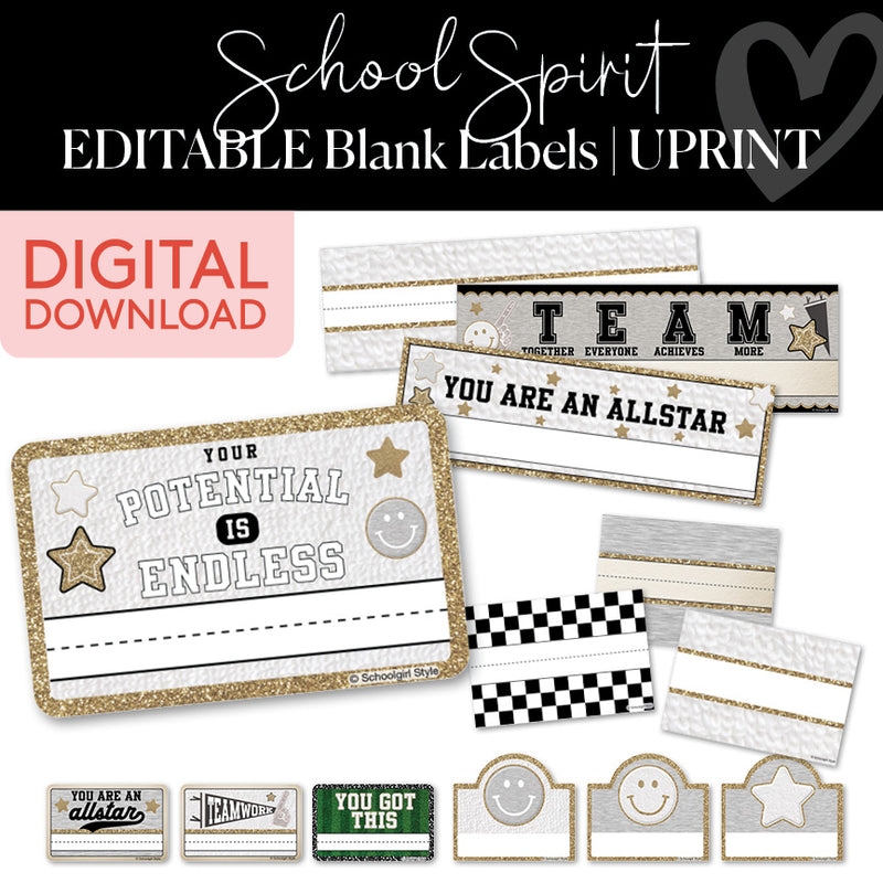 Classroom Labels | School Spirit | Printable Classroom Decor | Schoolgirl Style