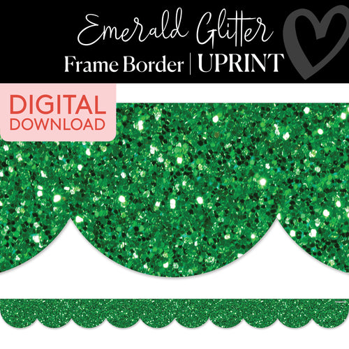 Emerald Glitter Printable Classroom Border