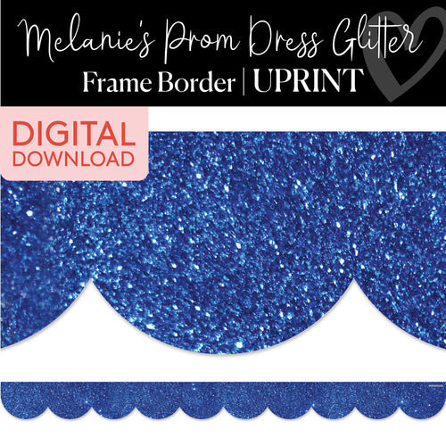 Royal Blue Glitter Printable Classroom Border