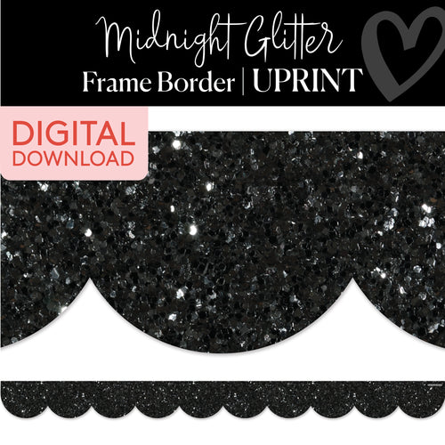 Midnight Glitter Black Printable Classroom Border