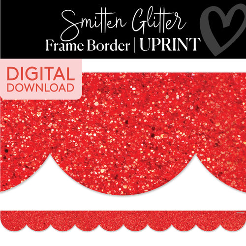 Red Glitter Printable Classroom Border