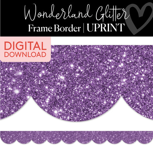 Purple Glitter Printable Classroom Border