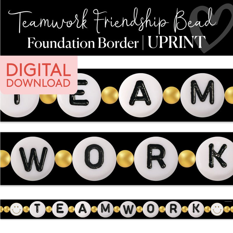 Teamwork Friendship Bead Printable Classroom Border
