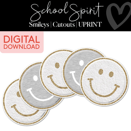 School Spirit Smileys Cutouts UPRINT 